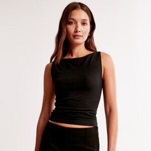 Abercrombie & Fitch Cotton-Blend Seamless Fabric Boatneck Top